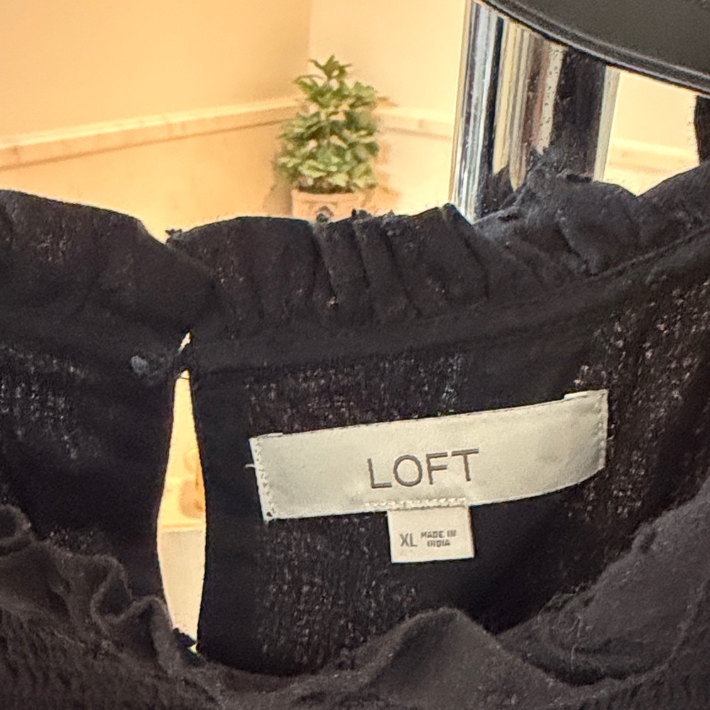 LOFT Black Textured Dress